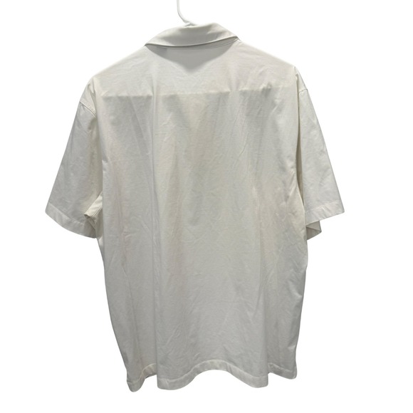 Theory White Knit Polo Shirt Short Sleeve Minimal Clean Fit Mens XL - Picture 7 of 10